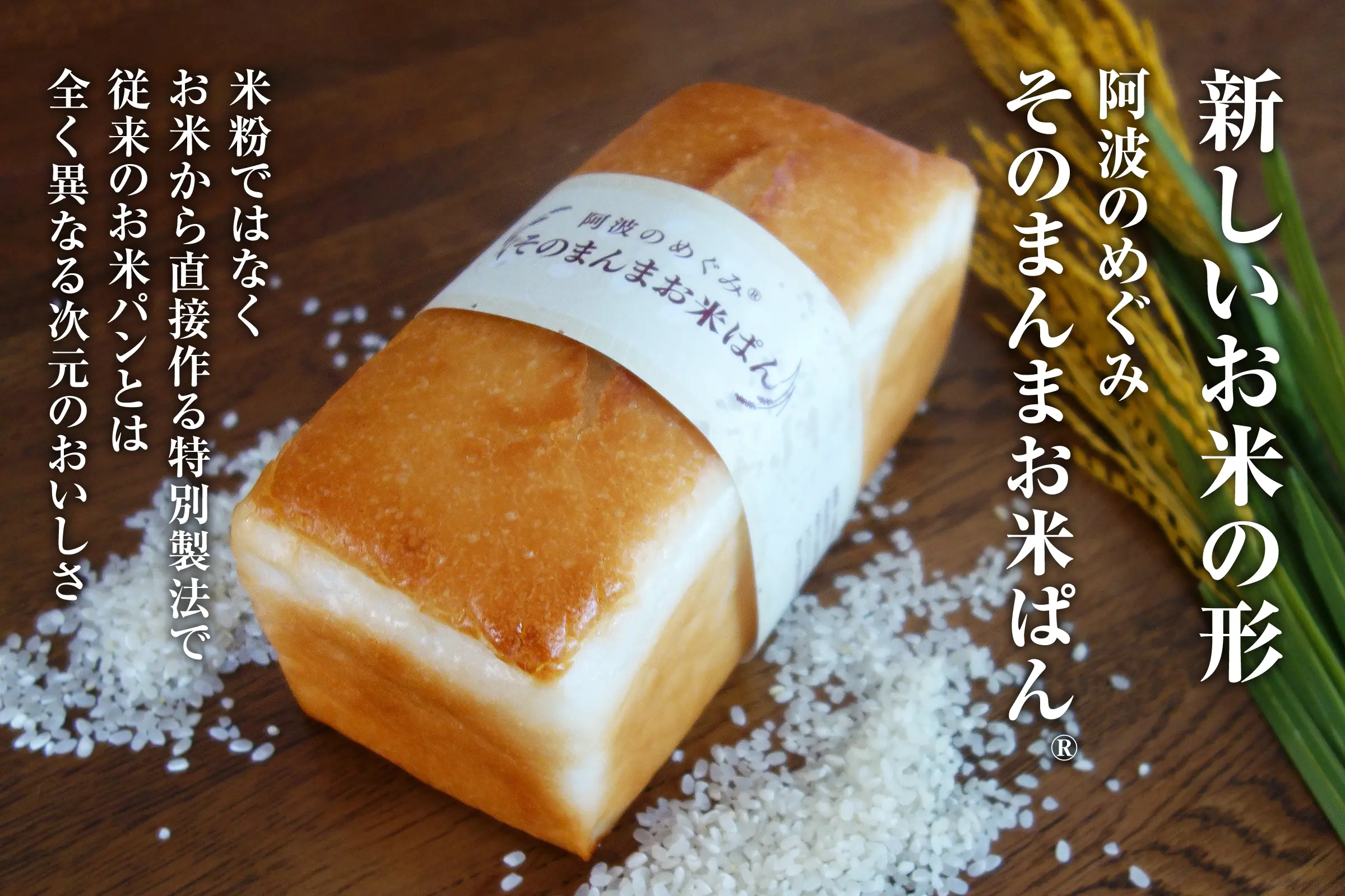 徳島,阿波市のパン工房から新しいお米のかたち、「阿波のめぐみ そのまんまお米ぱん」米粉ではなくお米から直接作る特別製法で従来のお米パンとは全く異なる次元のおいしさのお米パンができました